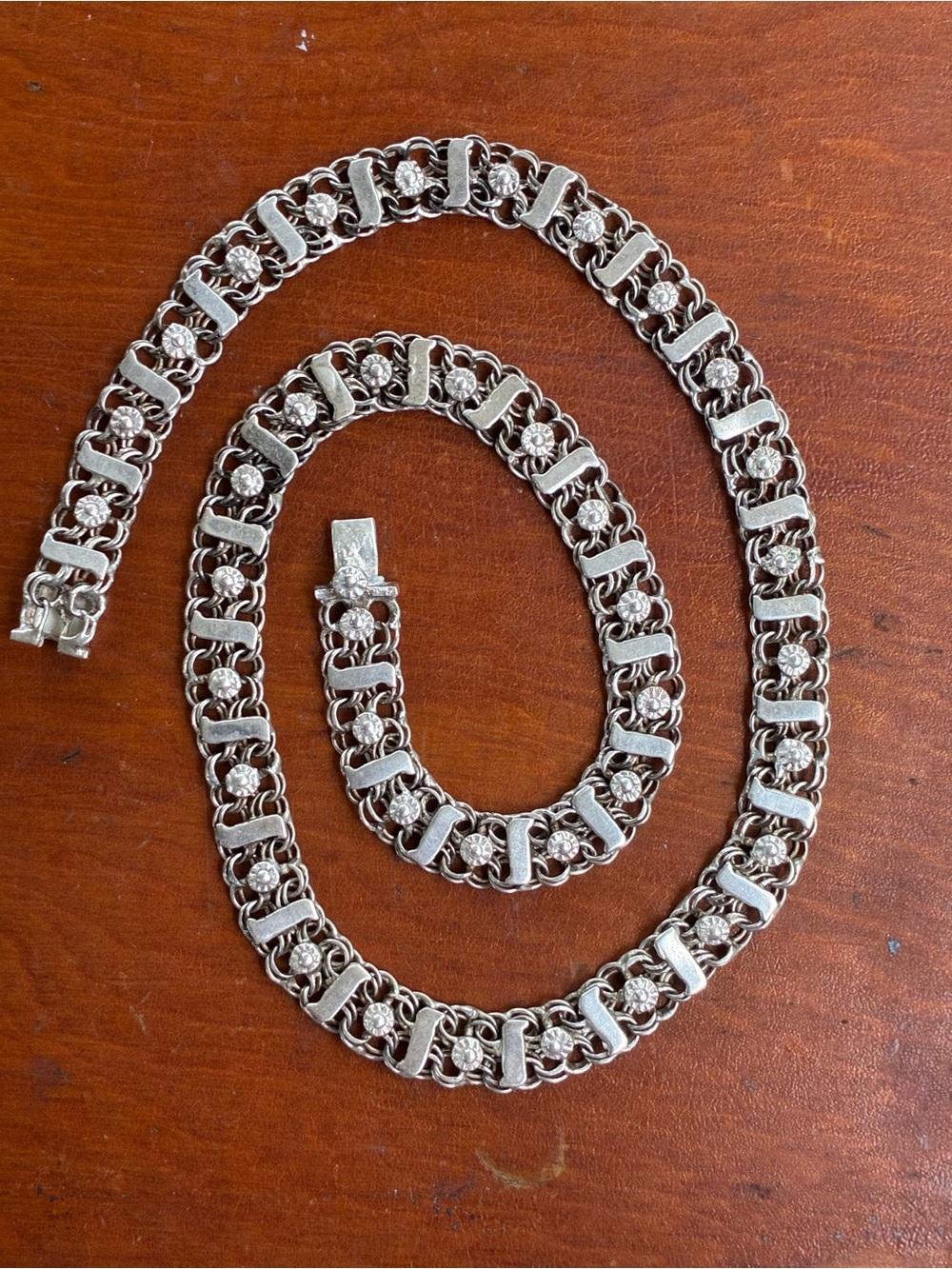 Vintage sterling silver ornate necklace
